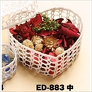 レースバスケット/蓋付きバスケット 【中】 コットン/樹脂コーティング ED-883 〔インテリア雑貨〕