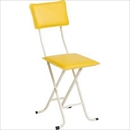 折りたたみチェア(デラックスカラーチェア) スチールパイプ 背もたれ付き イエロー(黄)