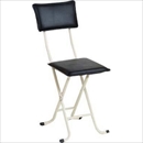 折りたたみチェア(デラックスカラーチェア) スチールパイプ 背もたれ付き ブラック(黒)