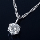 ★受注生産★純プラチナ 0.1ctダイヤモンドペンダント/ネックレス スクリューチェーン(鑑別書付き)