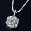 ★受注生産★K18WG 0.3ctダイヤモンドペンダント/ネックレス ベネチアンチェーン(鑑定書付き)