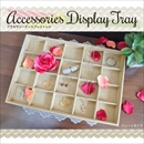 【2個組】アクセサリーディスプレイトレイ　ジュートタイプ　5x4マス仕切り　ホワイトベージュ