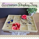 【2個組】アクセサリーディスプレイトレイ　ジュートタイプ　4x3マス仕切り　ホワイトベージュ