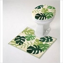 横綱工業 足元マット&フタカバーセット 普通用 モンステラ グリーン