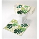 横綱工業 足元マット&洗浄フタカバーセット 洗浄用 モンステラ グリーン