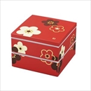 たつみや お重 お弁当箱 2段重 朱 華文様梅