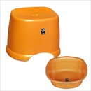 シンカテック アンティー 風呂椅子・湯桶セット オレンジ