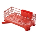リス 水切りかご ディッシュラックスリム レッド