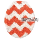 オカトー トイレフタカバー ZIGUZAGU 普通便座用 トイレカバー オレンジ