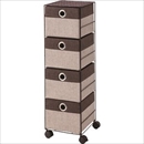 キャスター付きチェスト/タンス 4段 スリム 幅25cm×奥行29cm×高さ86cm MIP-561BR ブラウン