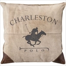 クッション 正方形 45cm×45cm コットン (綿)/本革 (インテリア雑貨) (インテリア雑貨) TTC-211E