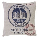 プリントクッション 【USA】 正方形 45cm×45cm コットン (綿)入り (インテリア雑貨) TTC-110B
