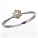 K18WG (ホワイトゴールド)0.25ctライトブラウンダイヤリング 指輪 183828 17号