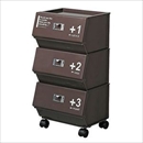 収納ラック ジョイントラック3段 カフェスタイル ブラウン