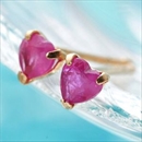 K18PG ハートシェイプカットルビー ポストピアス(18金ピンクゴールド)177875