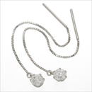 K18/0.3ctダイヤモンドピアス チェーンピアス ホワイトゴールド