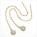 K18/0.3ctダイヤモンドピアス チェーンピアス イエローゴールド