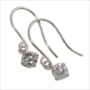 K18/0.2ctダイヤモンドピアス フックピアス ホワイトゴールド