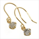 K18/0.2ctダイヤモンドピアス フックピアス イエローゴールド