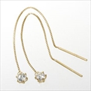 K18 バースデイジュエリーチェーンピアス ムーンストーン(6月)