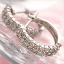 K18WG 計0.5ctダイヤモンドピアス ハーフエタニティフープピアス(ホワイトゴールド) 87164