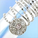 K18WG インビジュアルピンクダイヤモンドペンダント/ネックレス