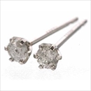 K18WG ダイヤモンドピアス計0.1ct一粒ピアス(18金ホワイトゴールド)