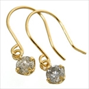 K18YG ダイヤモンドピアス 0.2ctフックピアス