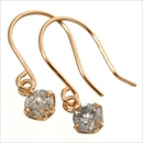 K18PG 計0.2ctダイヤモンドピアス フックピアス(18金ピンクゴールド)153119