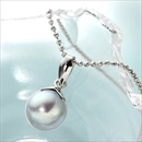 K14WG ナチュラルブルーグレー パールネックレス(あこや真珠)