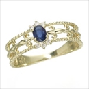 ★受注生産★K14　0.15ct　サファイアアンティークリング　指輪 7号