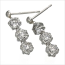 ★受注生産★PT1ctスリーストーンダイヤモンドピアス プラチナ