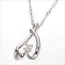 ★受注生産★K10ダイヤモンドハートペンダント ホワイトゴールド