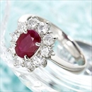 ★受注生産★プラチナ スリランカルビー1ctデカメレダイヤリング 指輪 13号