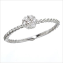 ★受注生産★K14ホワイトゴールド ダイヤリング 指輪 17号