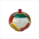 蓋付き小物入れ/ボール 【線がき模様×漆塗り】 木製 PH-DR 〔工芸品 ハンドクラフト インテリア雑貨〕