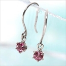 ピンクトルマリンフックピアス