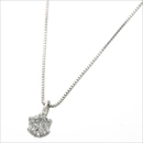 0.1ctダイヤモンドペンダント/ネックレス(ベネチアンチェーン) 18Kホワイトゴールド