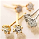 ★受注生産★Pt900/K18イエローゴールド/K18ピンクゴールド 0.1ctダイヤモンドピアスセット プラチナ