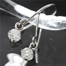 ★受注生産★K18ホワイトゴールド 0.1ctダイヤフックピアス ダイヤモンドピアス
