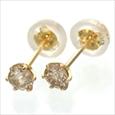 ★受注生産★0.2ctダイヤモンドピアス ダブルキャッチ付き K18イエローゴールド(イエローゴールド)