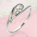 ★受注生産★ダイヤリング 指輪 ハーフハートリング 15号