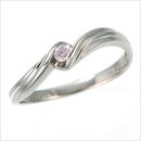 ★受注生産★0.05ctピンクダイヤリング 指輪 ウェーブ 7号