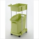 リッチェル ランドリーメイト 2段バスケット グリーン
