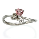 ★受注生産★K10WG(ホワイトゴールド) スプリングカラージュエルリング 【ピンクトルマリン】 7号
