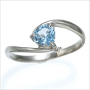 ★受注生産★K10WG(ホワイトゴールド) スプリングカラージュエルリング 【ブルートパーズ】 15号