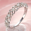 ★受注生産★K10WGダイヤリング 指輪 フラワーリング 7号