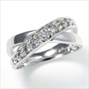 ★受注生産★0.5ct ダブルクロスダイヤリング 指輪 エタニティリング 11号