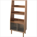 収納棚(トールシェルフ)  【Tomte】トムテ  木製(天然木)/強化ガラス扉  3段  幅64cm   TAC-247WAL