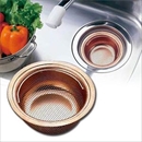 流し用 銅製浅型ゴミカゴ